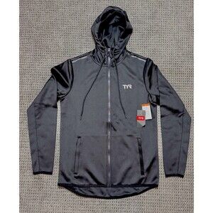 TYR Men's Alliance Podium Full Zip Hoodie - Size Small Black NWT